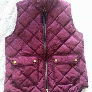J. Crew Down filled Quilted Vest in Burgundy